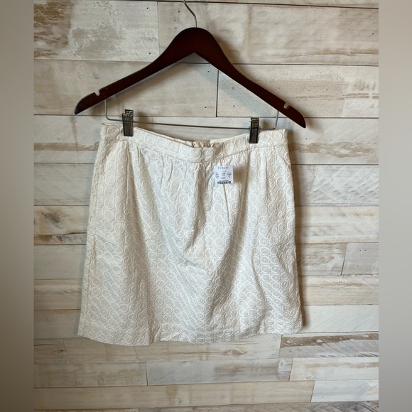 NWT J.Crew white eyelet skirt size 8 - Picture 1 of 7